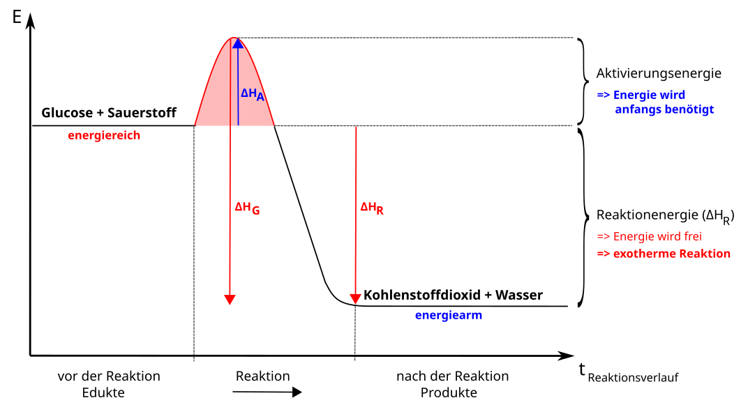 Energiediagramm exotherme Reaktion